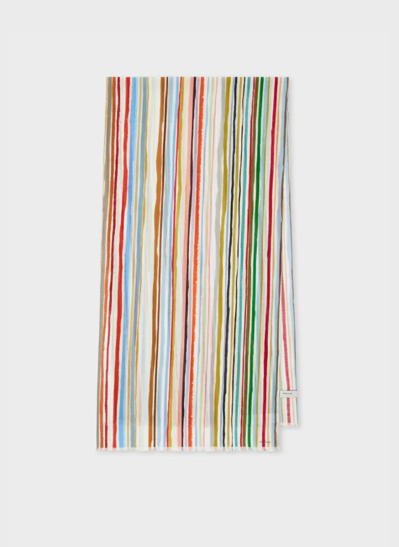 Шал с лен 'Signature Stripe' Paul Smith