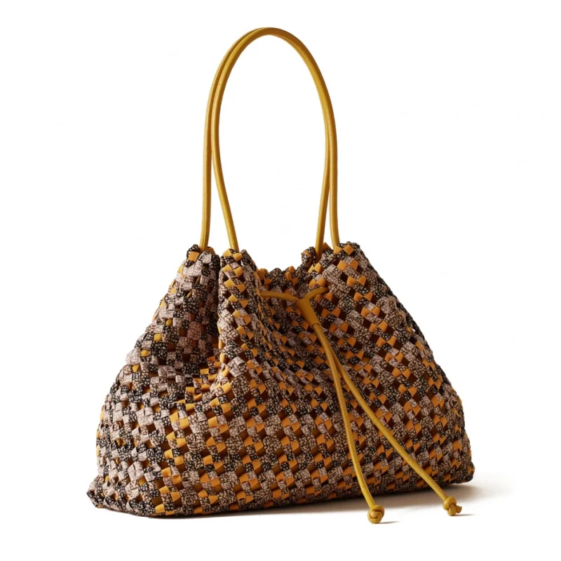 Дамска жълта чанта La Nido Shopping Bag BORBONESE — снимка 5