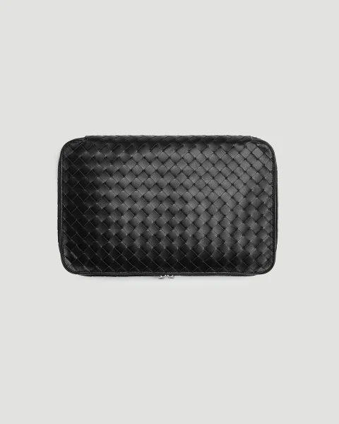 Intrecciato Small Packing Cube in Black