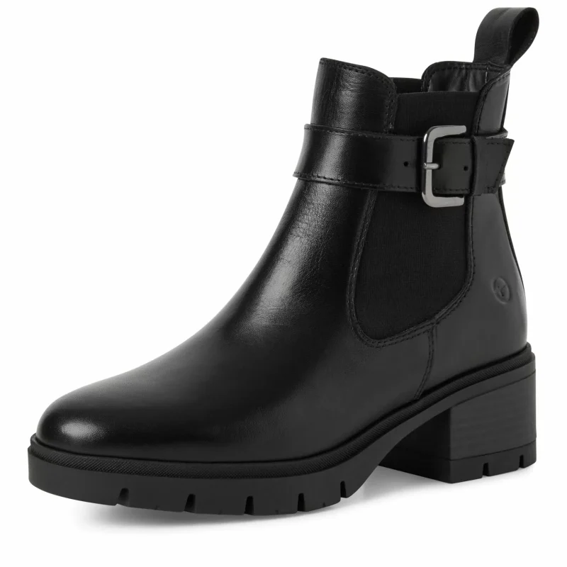 Дамски Боти На Ток TAMARIS – 1-25447-43-003 BLACK LEATHER — снимка 4