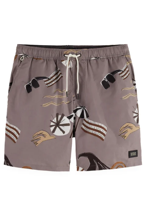 Бански Printed Mid-Length Swimshort 180380 SC210 vuur island stripe aop