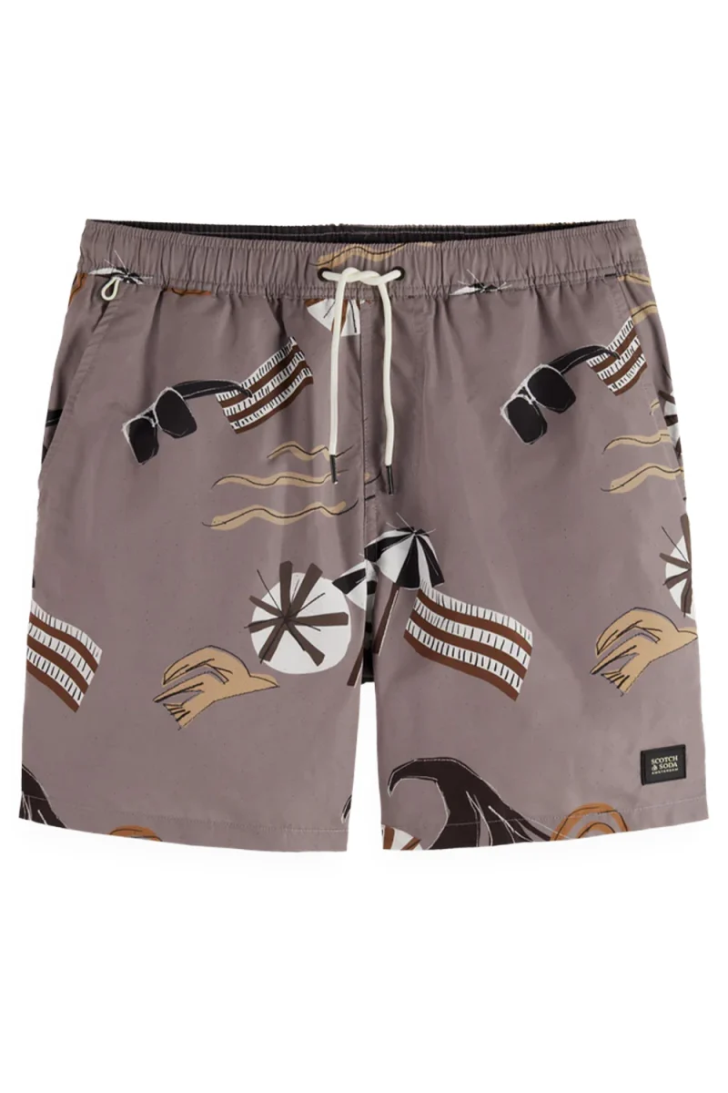 Бански Printed Mid-Length Swimshort 180380 SC210 vuur island stripe aop