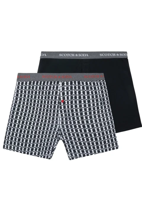 Бельо (Pack of 2) Modal Knit Boxer SSSP25M273377 SC009 black/white