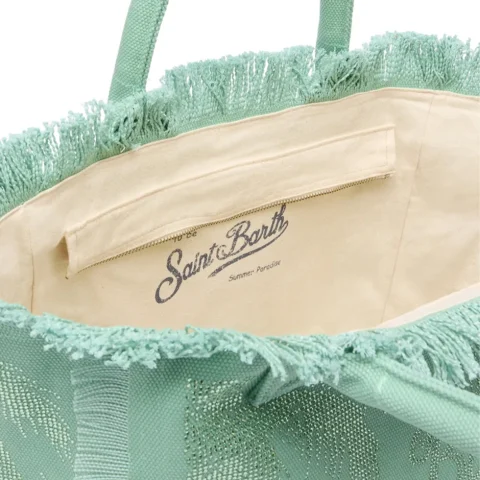 Зелена плажна чанта Vanity SAINT BARTH — снимка 8