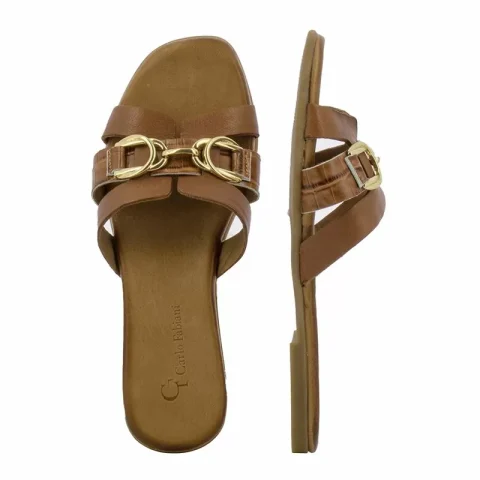 Дамски Равни Чехли CARLO FABIANI – 030-13-1-2224 TAN/NEW TAN — снимка 5