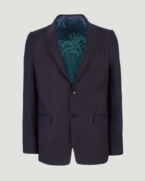 Navy Linen Blazer Jacket