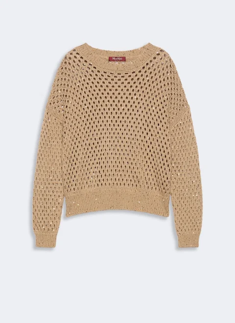 Памучен пуловер с пайети Max Mara Mstgeyser