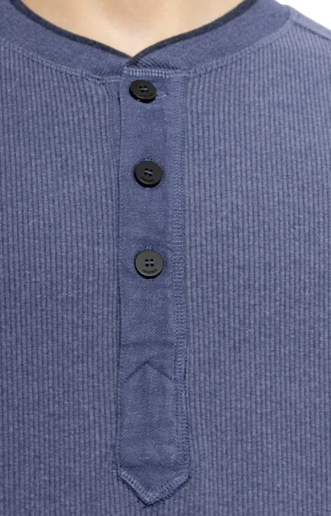 The Tricot Henley T-shirt in Blue — снимка 2