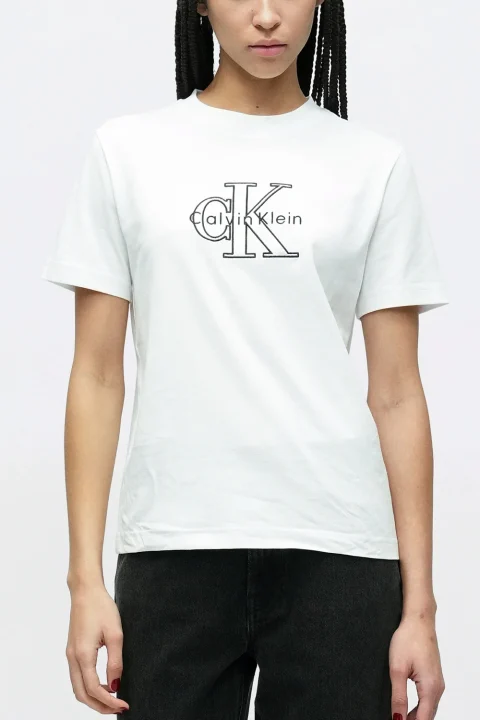T-Shirt Ss Classic Monologo Metallic LV047E819G YAA brilliant white — снимка 2