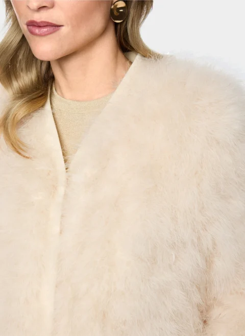 Късо яке с пера Marc Cain Collections — снимка 5