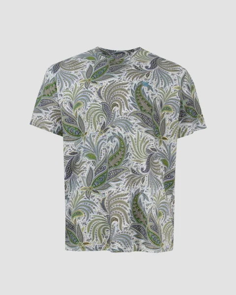 Multicolor Paisley Cotton T-Shirt