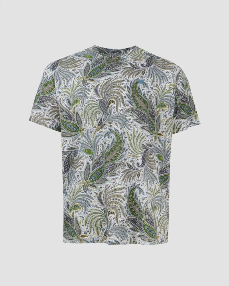 Multicolor Paisley Cotton T-Shirt