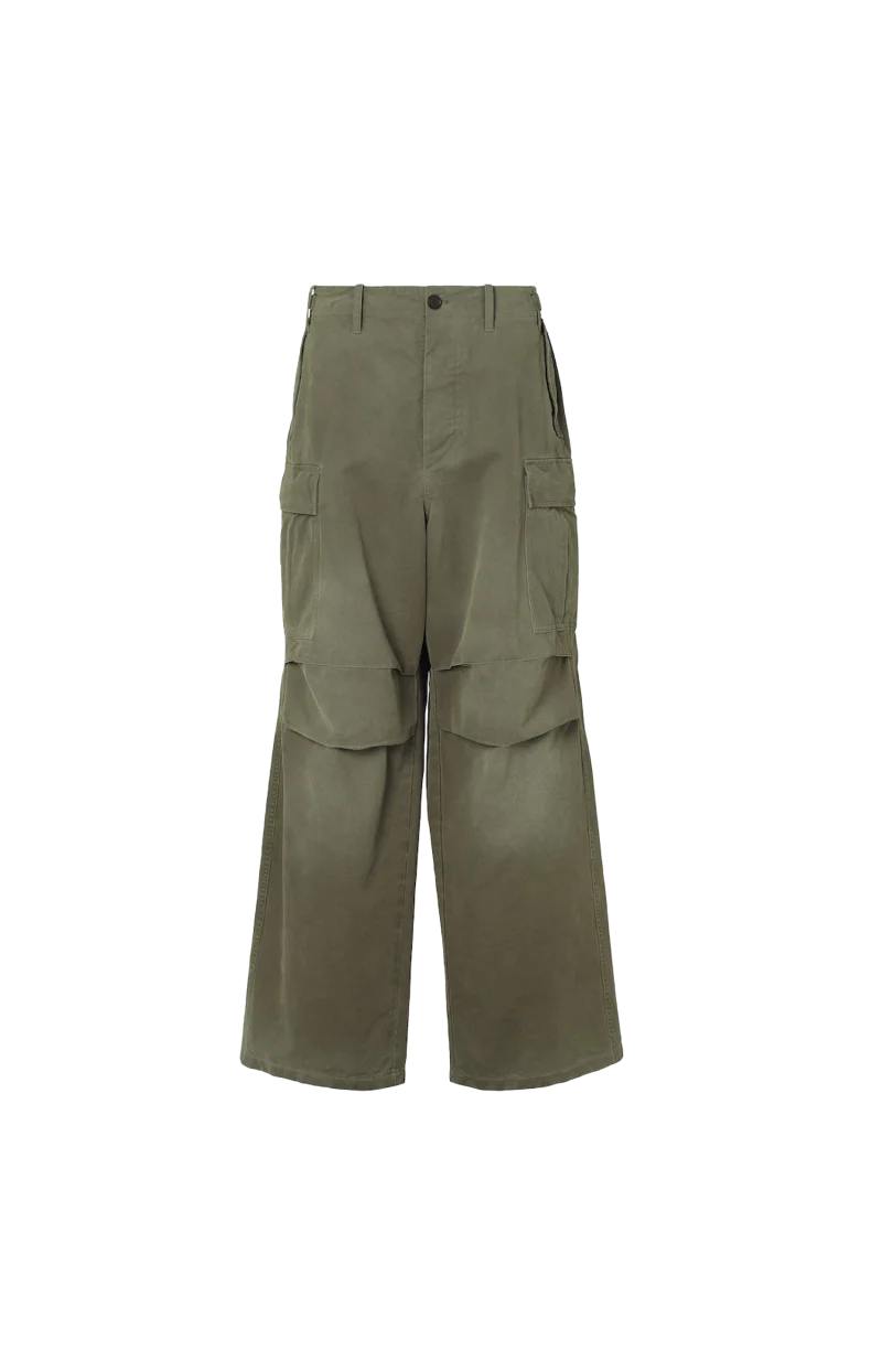 Doppio Punto Cotton Cargo Trousers in Green