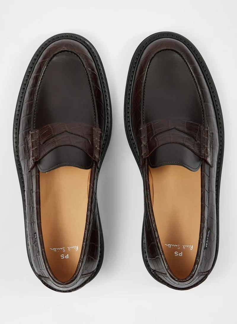 Мокасини с 'croc' ефект 'Bolzano' PS Paul Smith — снимка 4