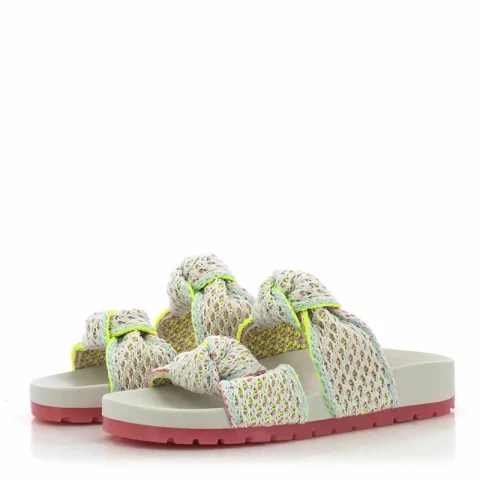 Дамски Плажни Чехли PETITE JOLIE – PJ7315 KNIT FLAT OFF WHITE — снимка 3