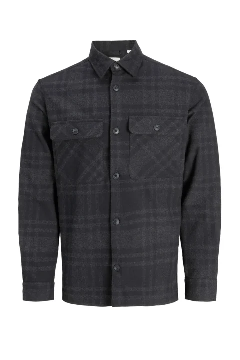 Риза Overshirt Jprrayle Melange Check L/S Overshirt 12286804 19-3911 TCX black beauty