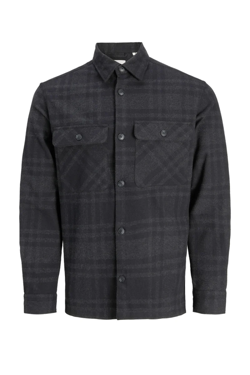 Риза Overshirt Jprrayle Melange Check L/S Overshirt 12286804 19-3911 TCX black beauty