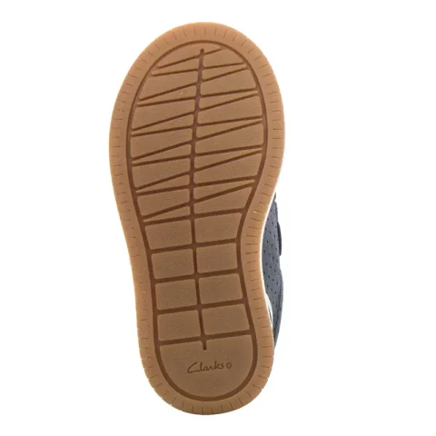Сникърс Момчета CLARKS – 261589887040 Fawn Solo T Navy Leather — снимка 5