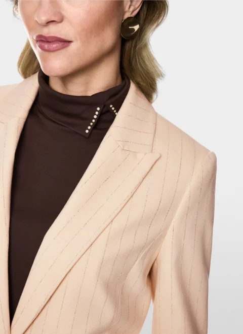 Сако с фино райе Marc Cain Collections — снимка 4