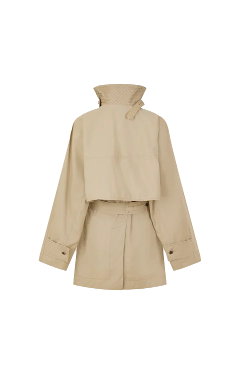 Cotton Trench Coat in Sahara — снимка 2