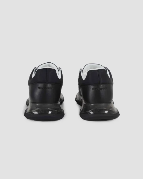 Padded Nylon and Leather Trainers in Black — снимка 3