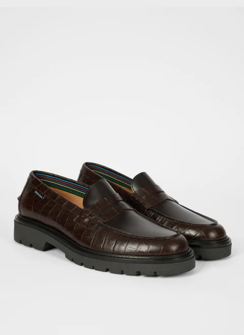 Мокасини с 'croc' ефект 'Bolzano' PS Paul Smith — снимка 2