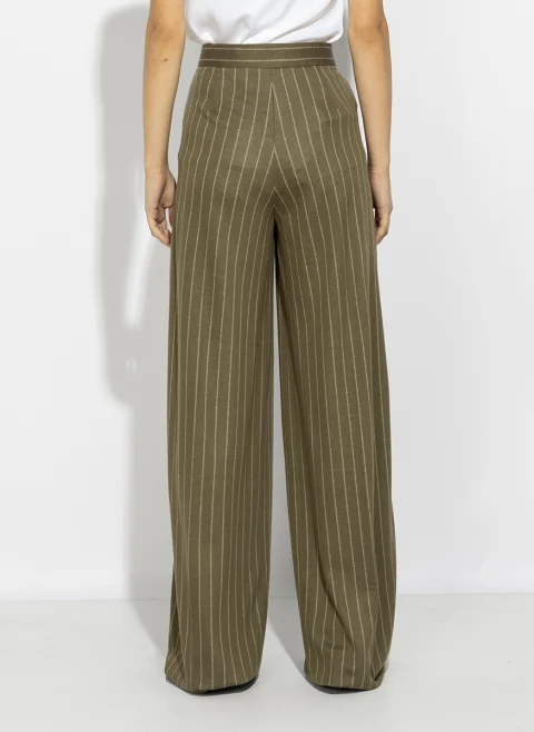 Панталон с фино райе Max Mara Mxmrio — снимка 6