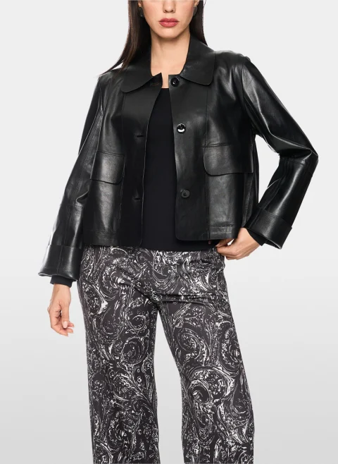 Кожено яке със скъсена дължина Marc Cain Collections