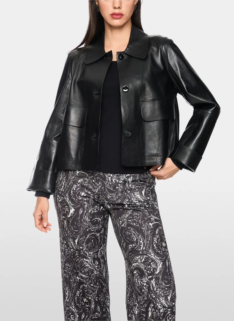 Кожено яке със скъсена дължина Marc Cain Collections