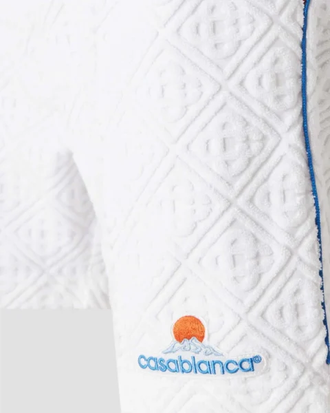 Monogram Jacquard Towelling Shorts in White — снимка 2