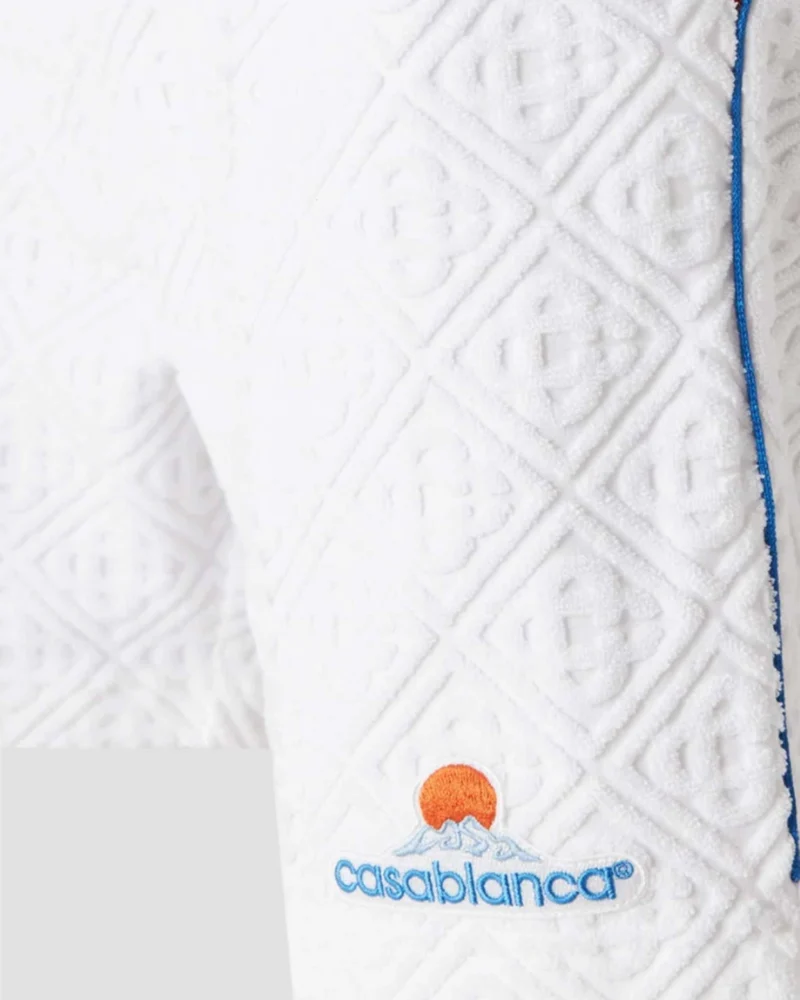Monogram Jacquard Towelling Shorts in White — снимка 2