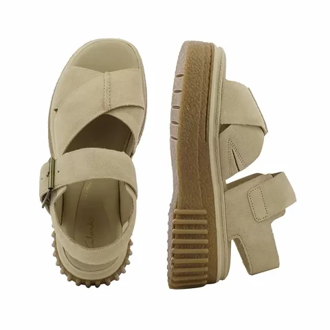 Дамски Сандали На Платформа CLARKS – 26181202 EVAMAR WISH ECRU SUEDE — снимка 4