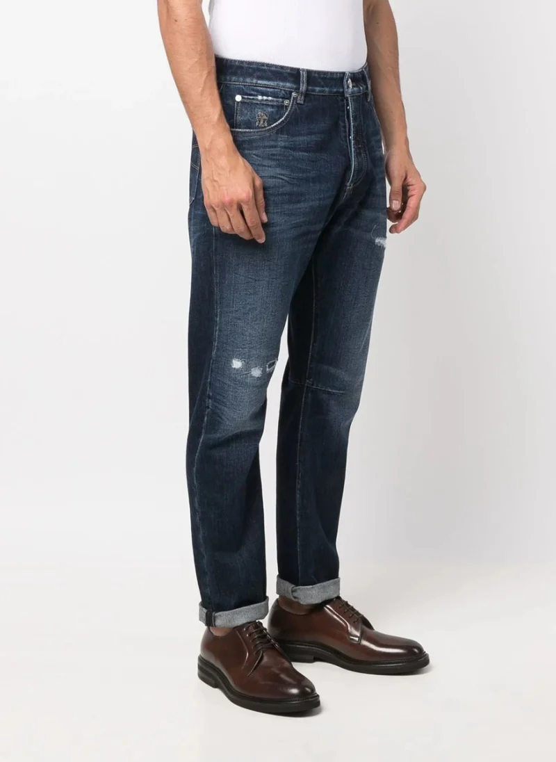 Деним с износен ефект Brunello Cucinelli