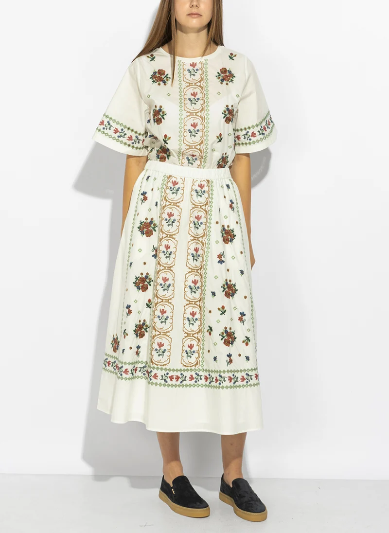 Пола с бродерия Weekend Max Mara Wkdfalla