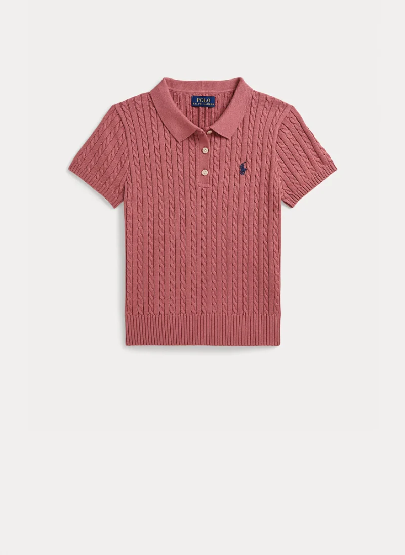 Полошърт от плетиво 'Mini-Cable' Ralph Lauren Kids 7-16