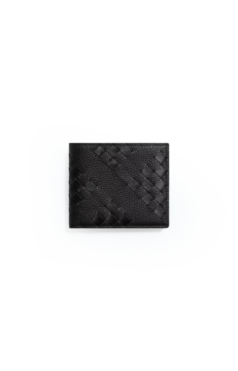 Intrecciato Bi-Fold Wallet in Black