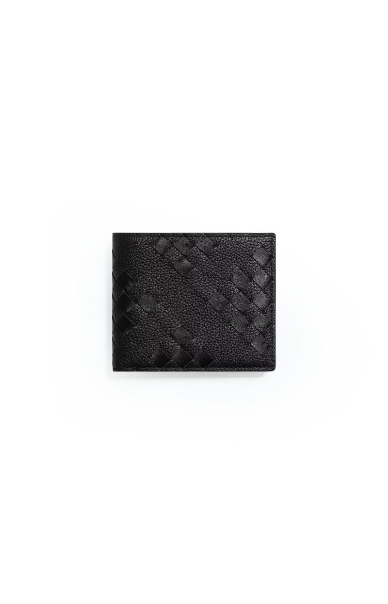 Intrecciato Bi-Fold Wallet in Black