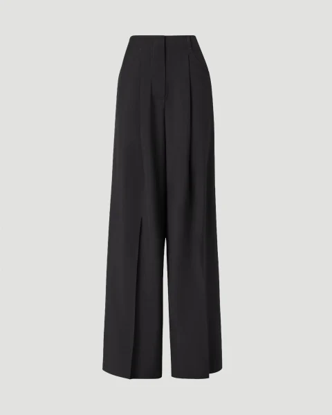 Mohair and Wool Trousers in Black