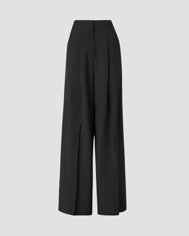 Mohair and Wool Trousers in Black
