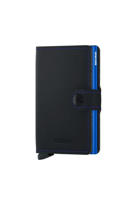 Портфейл Miniwallet Matte Black & Blue MM-Black & Blue