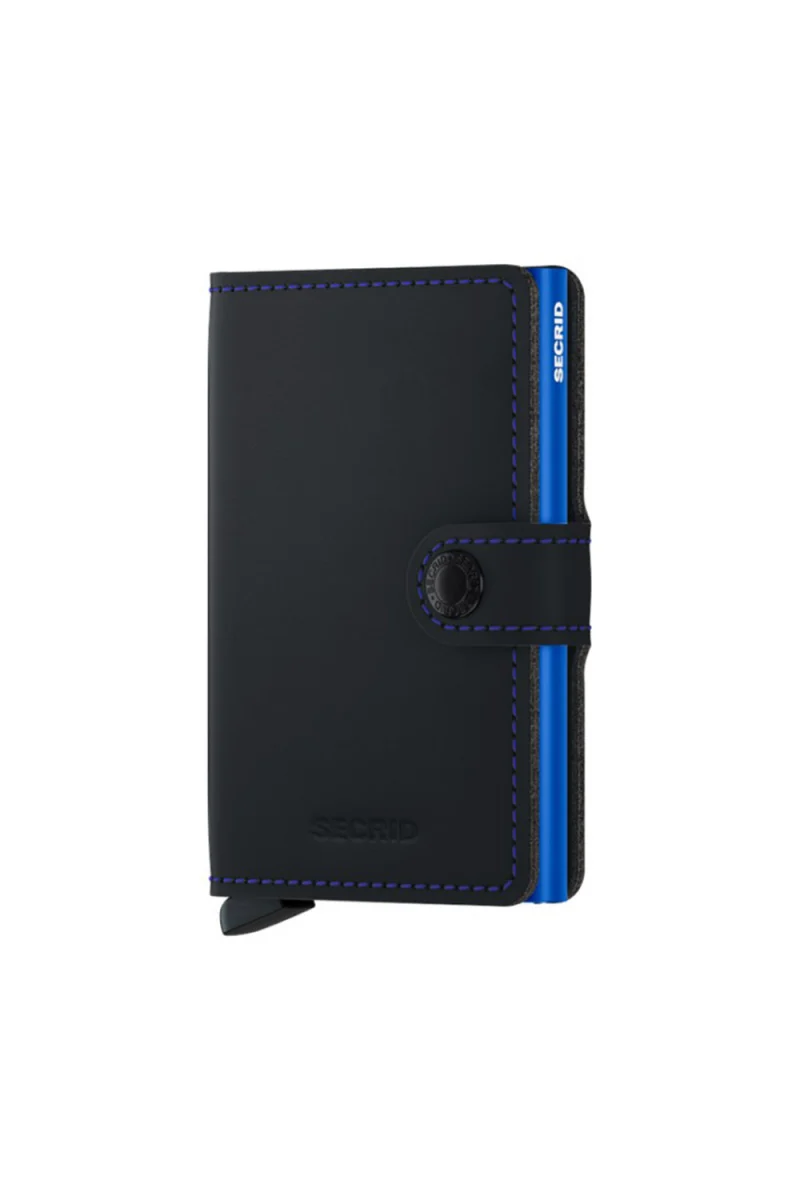 Портфейл Miniwallet Matte Black & Blue MM-Black & Blue