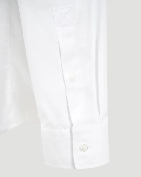 Slim Fit Cotton Shirt in White — снимка 4
