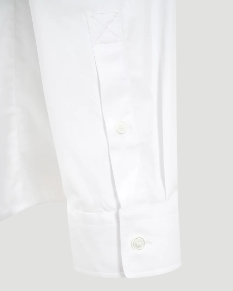 Slim Fit Cotton Shirt in White — снимка 4