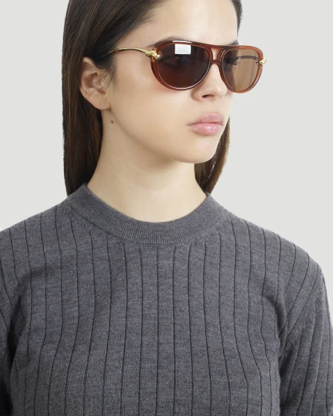 Aviator Knot Sunglasses Brown — снимка 3