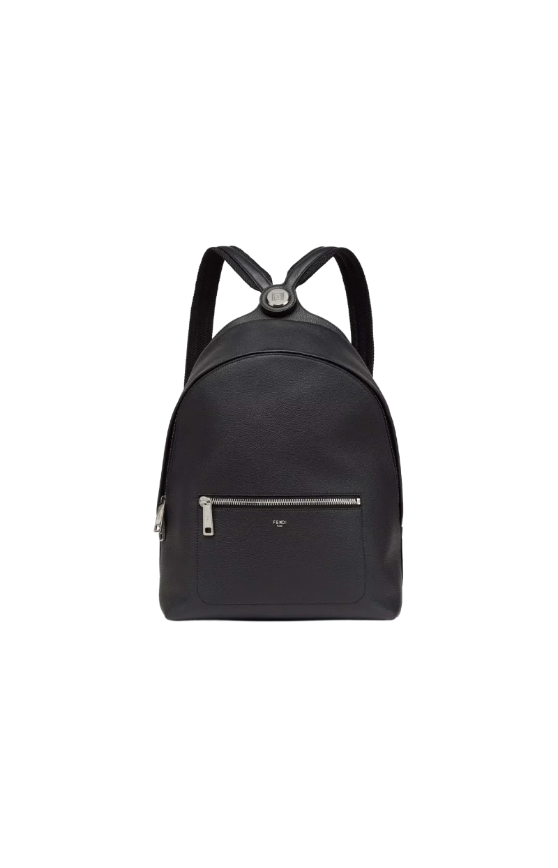 Chiodo Medium Backpack in Black Grained Leather