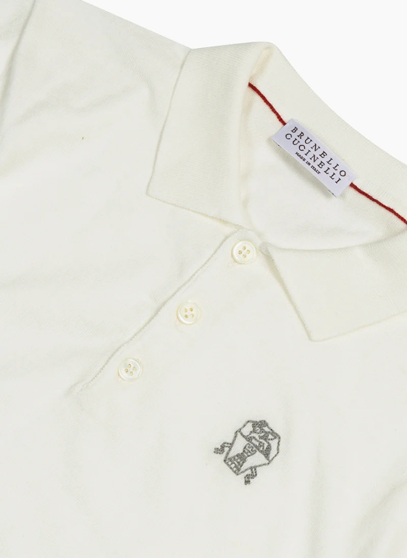 Полошърт от фино плетиво Brunello Cucinelli Kids 10 — снимка 3
