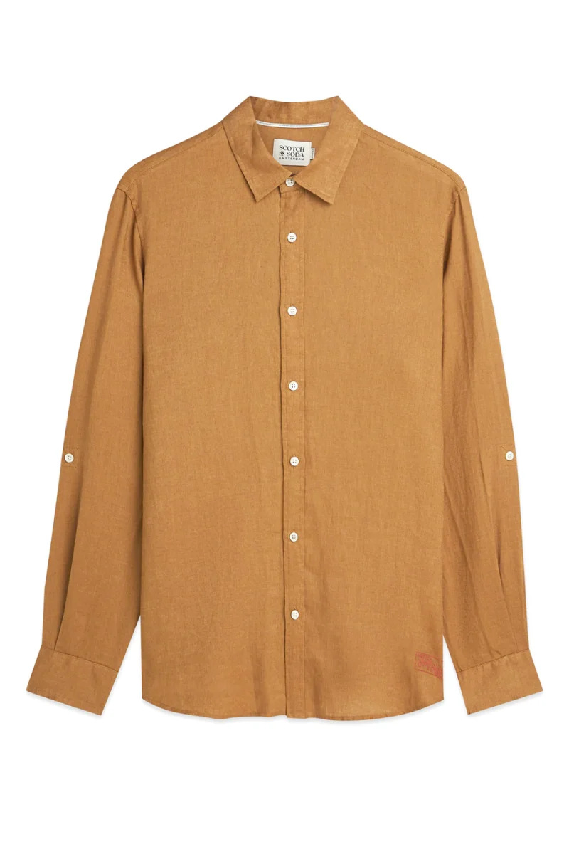 Риза Linen Regular Fit 183095 700 cathay spice