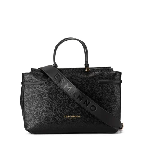 Дамска черна чанта Ermanno Firenze — снимка 7