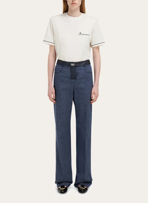 Тишърт с бродирано лого Ferragamo