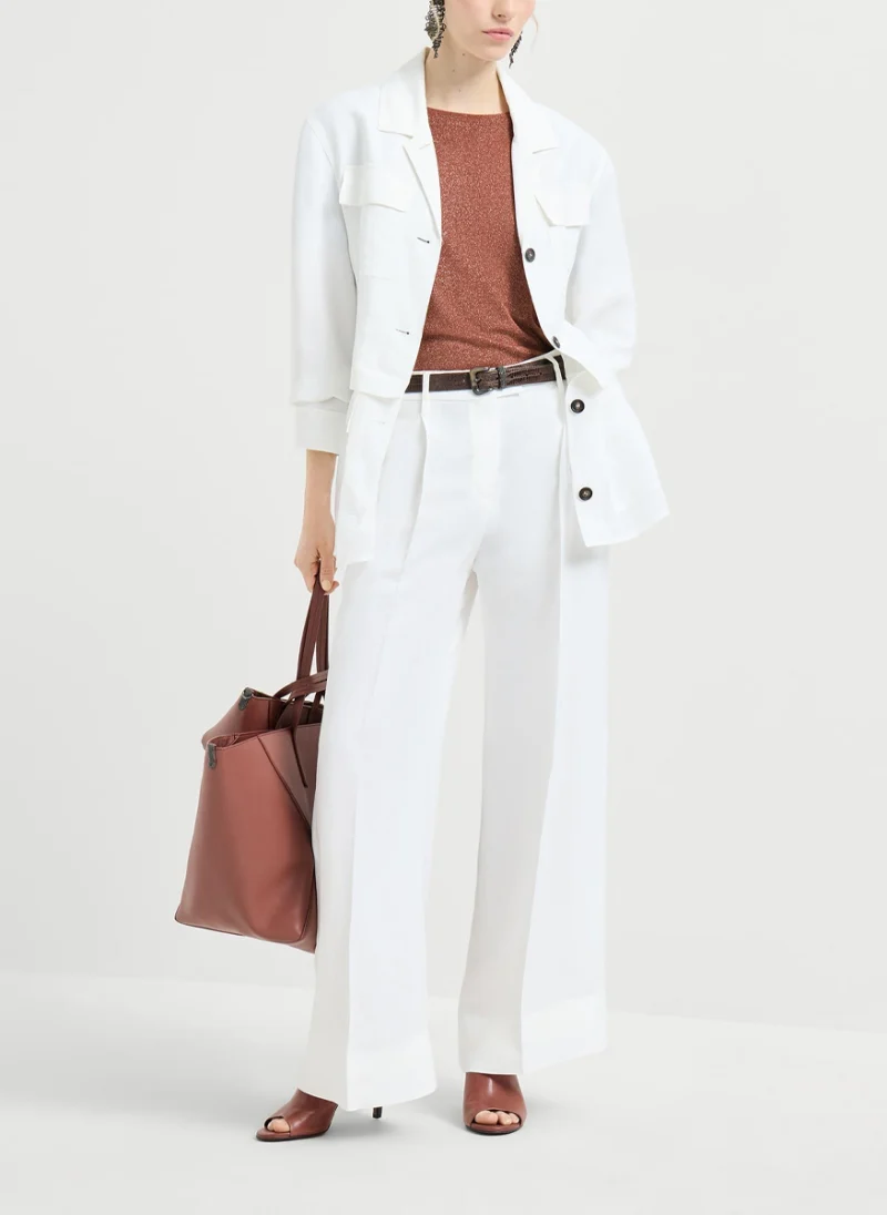 Тишърт с коприна Brunello Cucinelli — снимка 5